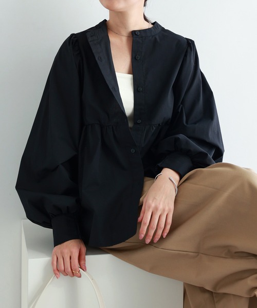 【セール】2wayシアーペプラムシャツブラウス（シャツ/ブラウス）｜andme（アンドミー）