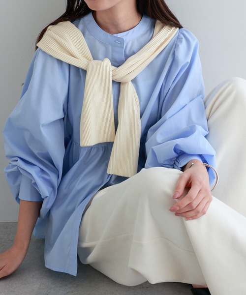 【セール】2wayシアーペプラムシャツブラウス（シャツ/ブラウス）｜andme（アンドミー）