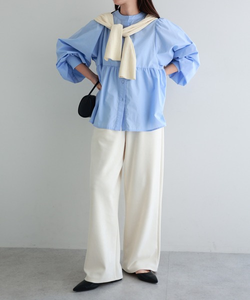 【セール】2wayシアーペプラムシャツブラウス（シャツ/ブラウス）｜andme（アンドミー）