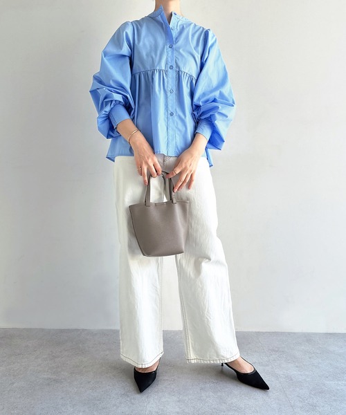 【セール】2wayシアーペプラムシャツブラウス（シャツ/ブラウス）｜andme（アンドミー）