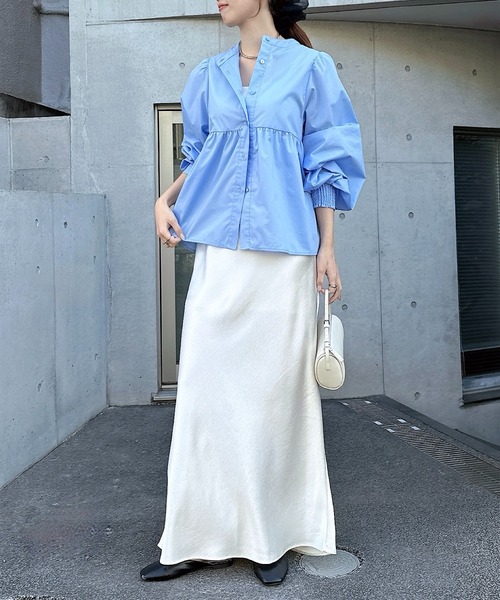 【セール】2wayシアーペプラムシャツブラウス（シャツ/ブラウス）｜andme（アンドミー）