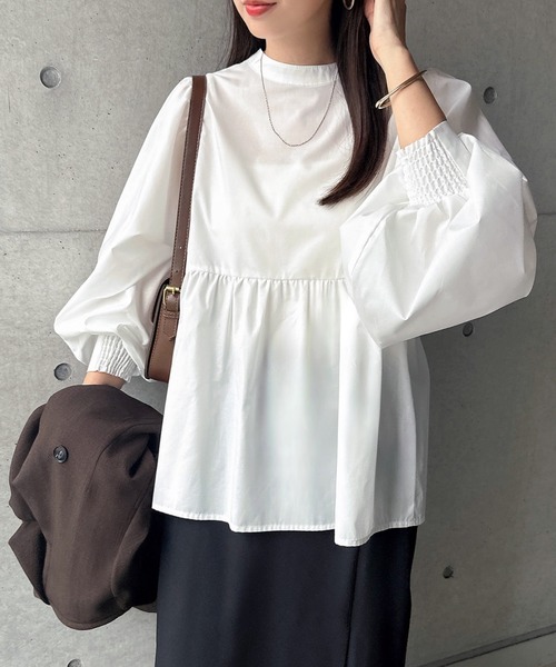 【セール】2wayシアーペプラムシャツブラウス（シャツ/ブラウス）｜andme（アンドミー）