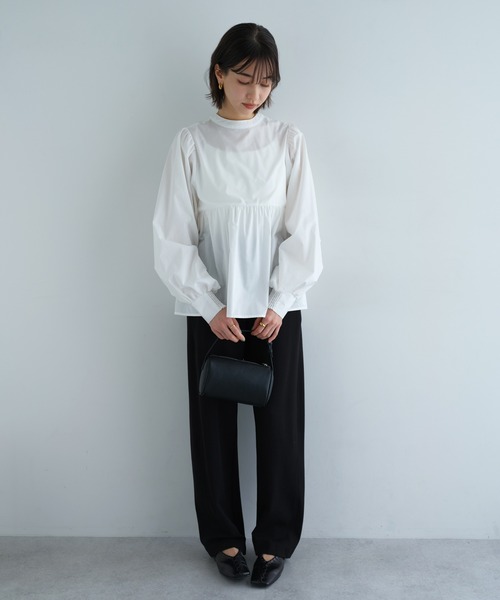 【セール】2wayシアーペプラムシャツブラウス（シャツ/ブラウス）｜andme（アンドミー）
