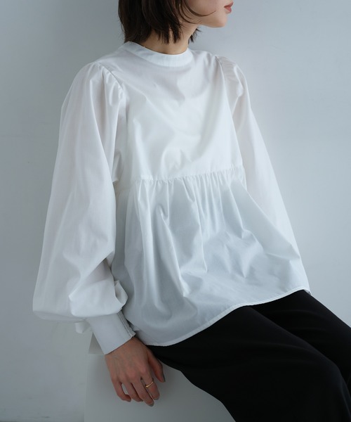 【セール】2wayシアーペプラムシャツブラウス（シャツ/ブラウス）｜andme（アンドミー）
