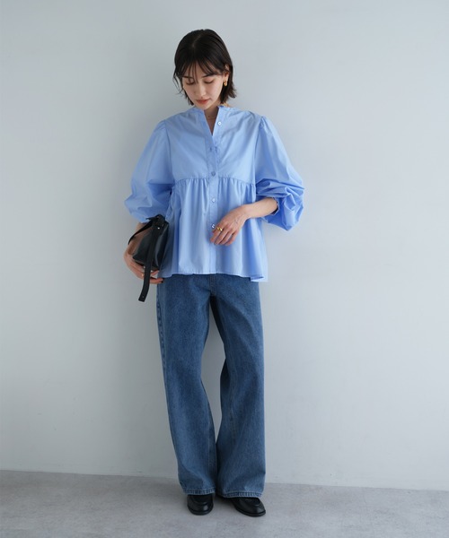 【セール】2wayシアーペプラムシャツブラウス（シャツ/ブラウス）｜andme（アンドミー）