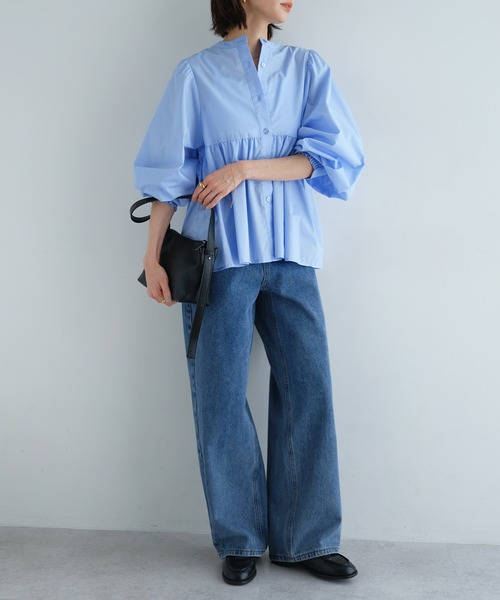 【セール】2wayシアーペプラムシャツブラウス（シャツ/ブラウス）｜andme（アンドミー）