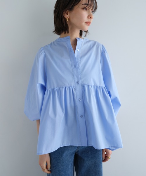 【セール】2wayシアーペプラムシャツブラウス（シャツ/ブラウス）｜andme（アンドミー）