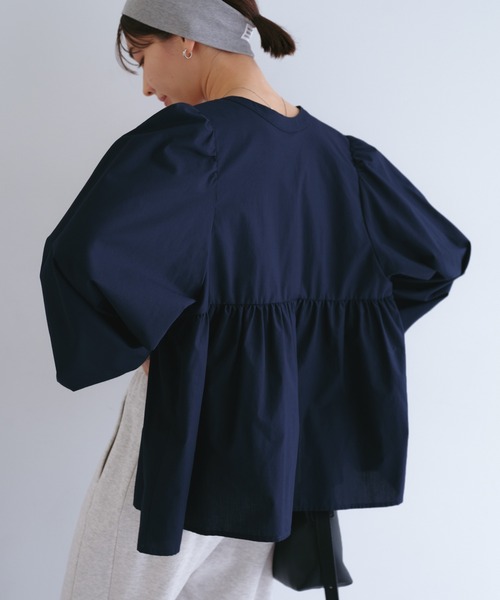 【セール】2wayシアーペプラムシャツブラウス（シャツ/ブラウス）｜andme（アンドミー）