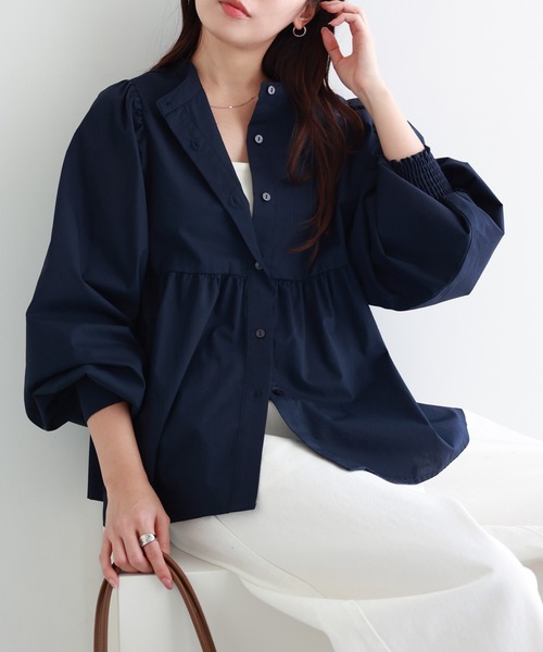 【セール】2wayシアーペプラムシャツブラウス（シャツ/ブラウス）｜andme（アンドミー）