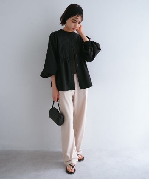 【セール】2wayシアーペプラムシャツブラウス（シャツ/ブラウス）｜andme（アンドミー）