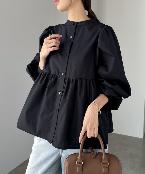 【セール】2wayシアーペプラムシャツブラウス（シャツ/ブラウス）｜andme（アンドミー）