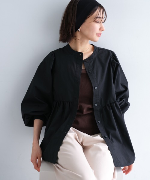 【セール】2wayシアーペプラムシャツブラウス（シャツ/ブラウス）｜andme（アンドミー）