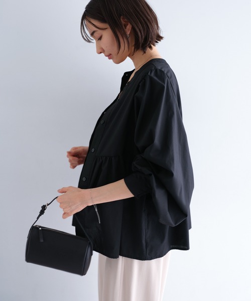 【セール】2wayシアーペプラムシャツブラウス（シャツ/ブラウス）｜andme（アンドミー）