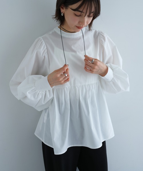 【セール】2wayシアーペプラムシャツブラウス（シャツ/ブラウス）｜andme（アンドミー）