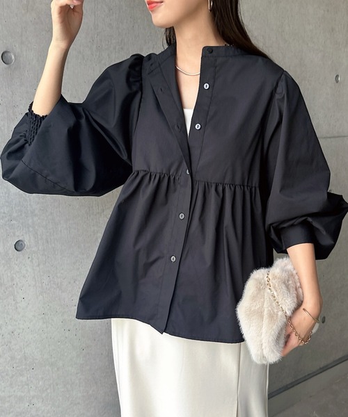 【セール】2wayシアーペプラムシャツブラウス（シャツ/ブラウス）｜andme（アンドミー）