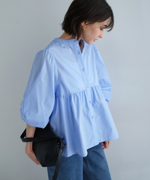 【セール】2wayシアーペプラムシャツブラウス（シャツ/ブラウス）｜andme（アンドミー）