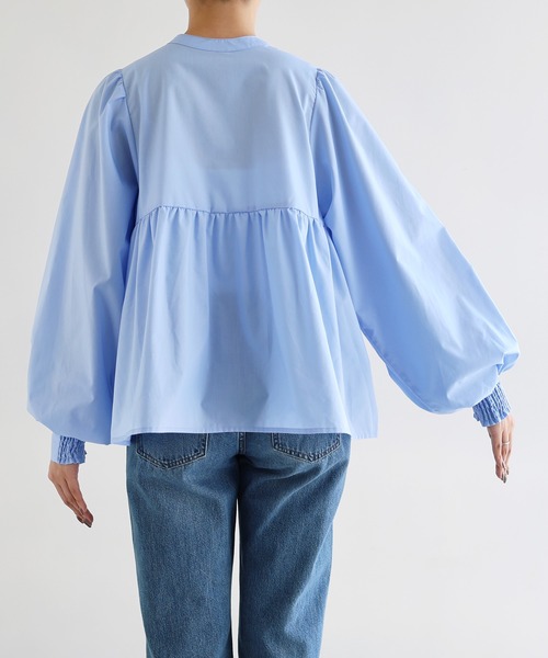 【セール】2wayシアーペプラムシャツブラウス（シャツ/ブラウス）｜andme（アンドミー）