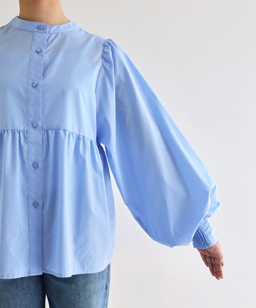 【セール】2wayシアーペプラムシャツブラウス（シャツ/ブラウス）｜andme（アンドミー）