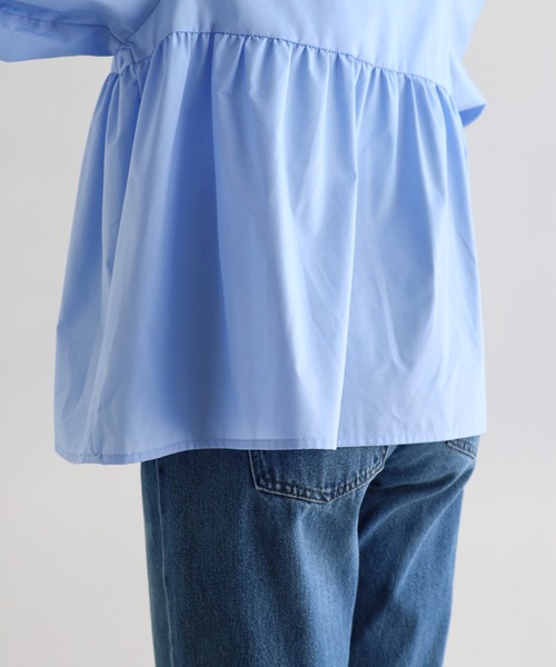 【セール】2wayシアーペプラムシャツブラウス（シャツ/ブラウス）｜andme（アンドミー）