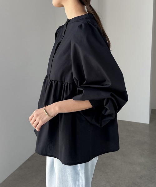 【セール】2wayシアーペプラムシャツブラウス（シャツ/ブラウス）｜andme（アンドミー）