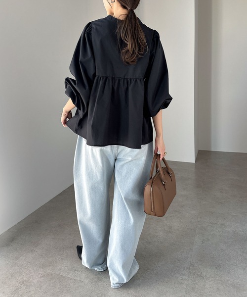 【セール】2wayシアーペプラムシャツブラウス（シャツ/ブラウス）｜andme（アンドミー）