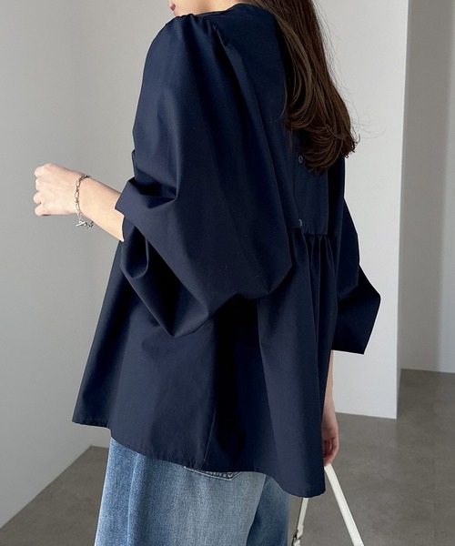 【セール】2wayシアーペプラムシャツブラウス（シャツ/ブラウス）｜andme（アンドミー）