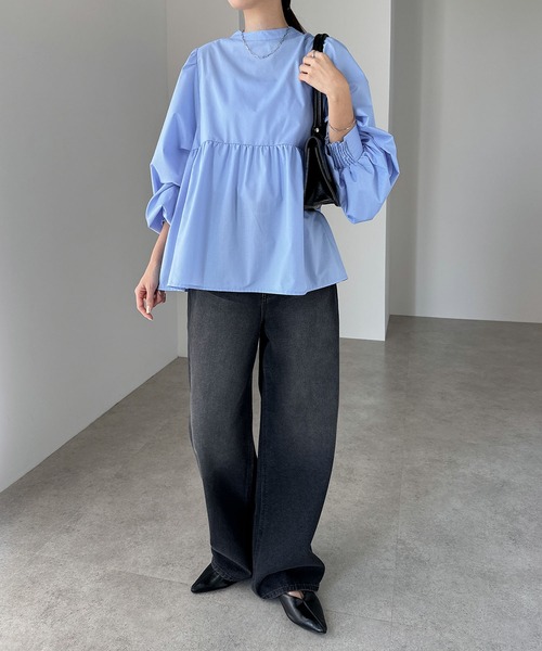 【セール】2wayシアーペプラムシャツブラウス（シャツ/ブラウス）｜andme（アンドミー）