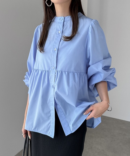 【セール】2wayシアーペプラムシャツブラウス（シャツ/ブラウス）｜andme（アンドミー）