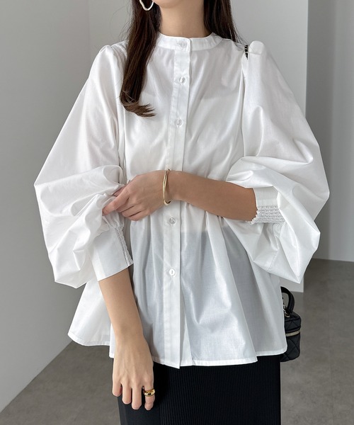 【セール】2wayシアーペプラムシャツブラウス（シャツ/ブラウス）｜andme（アンドミー）