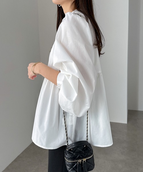 【セール】2wayシアーペプラムシャツブラウス（シャツ/ブラウス）｜andme（アンドミー）
