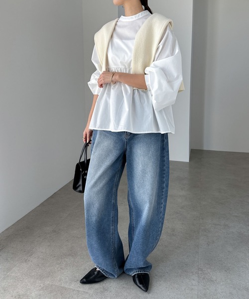 【セール】2wayシアーペプラムシャツブラウス（シャツ/ブラウス）｜andme（アンドミー）