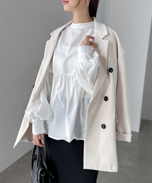 【セール】2wayシアーペプラムシャツブラウス（シャツ/ブラウス）｜andme（アンドミー）