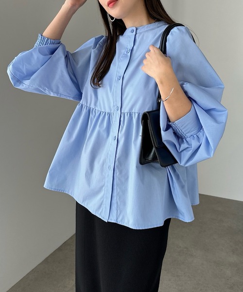 【セール】2wayシアーペプラムシャツブラウス（シャツ/ブラウス）｜andme（アンドミー）