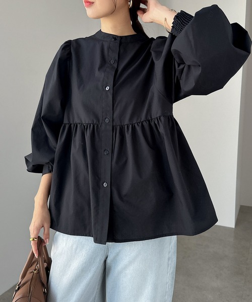 andme（アンドミー）の「2wayシアーペプラムシャツブラウス（シャツ/ブラウス・レディース・ブラック/サックスブルー/オフホワイト/ネイビー・M）」の22枚目の写真