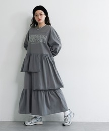 RAGEBLUE | ナンバリング/カレッジ刺繍フリルデザインワンピース(ワンピース)