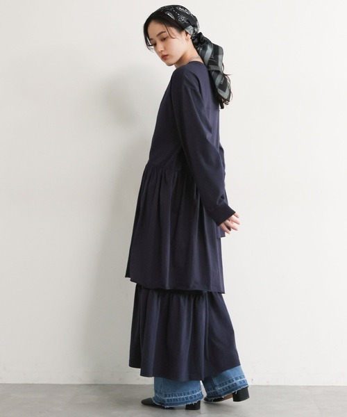 RAGEBLUE（レイジブルー）の「ナンバリング/カレッジ刺繍フリルデザインワンピース（ワンピース・レディース・ネイビー/グレー・FREE）」の11枚目の写真