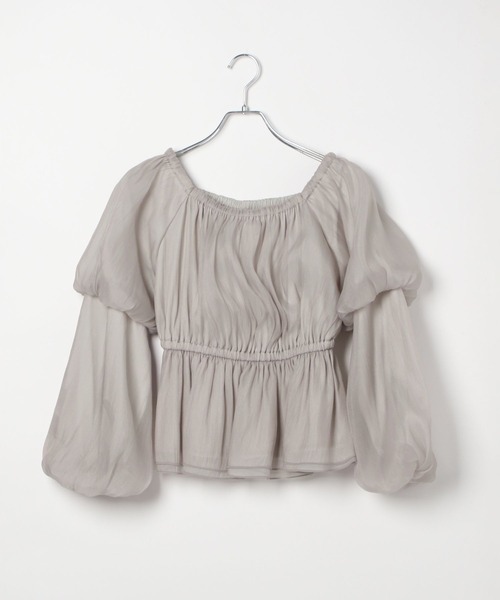 シアーオフショルデザインブラウス 323296（シャツ/ブラウス