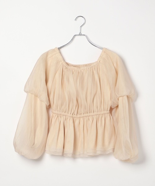 セール】シアーオフショルデザインブラウス 323296（シャツ/ブラウス