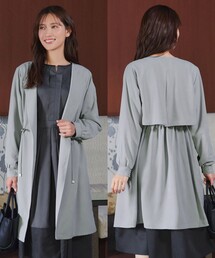 Tiaclasse（ティアクラッセ）の「タックヨーク着流しパフスリ－ブコート（ノーカラーコート）」