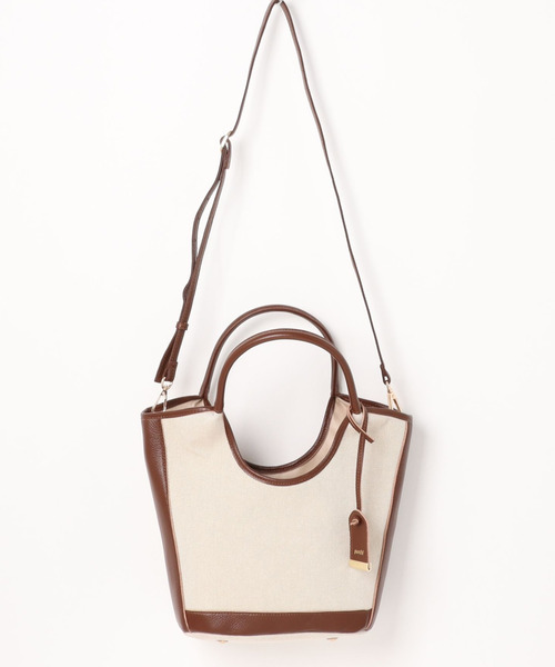 セール】ペルケ perche / キャンバス・牛革トリミング2wayトート