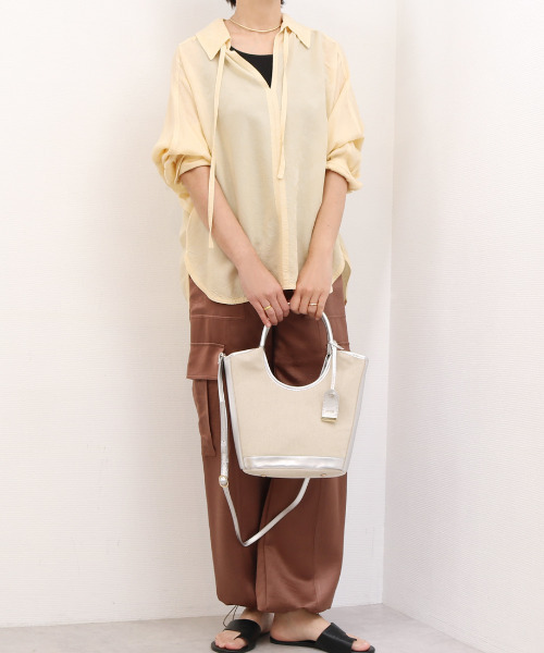 セール】ペルケ perche / キャンバス・牛革トリミング2wayトート