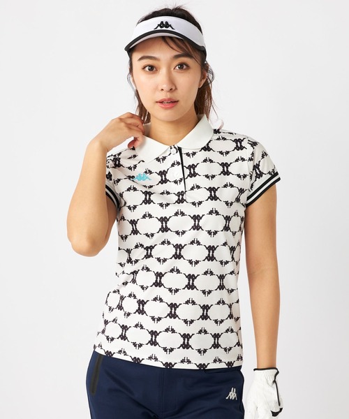 Kappa（カッパ）の「ペアテックス　オミニロゴ　半袖ポロシャツ（ポロシャツ・レディース・ホワイト/ネイビー/ブラック・SMALL/MEDIUM/LARGE）」の2枚目の写真