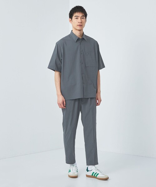 green label relaxing（グリーンレーベルリラクシング）の「WONDER CLOTH ジャストルーズ レギュラーカラー 半袖 シャツ -ストレッチ・接触冷感・吸水速乾-（シャツ/ブラウス・メンズ・ダークグレー/ブラック/ネイビー・XL/L/M/S）」の13枚目の写真