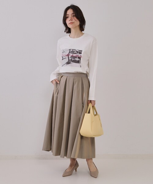 OPAQUE.CLIP(オペークドットクリップ)の「◆フォトプリントロングTシャツ【洗濯機洗い可】(Tシャツ/カットソー・レディース・チャコール/ホワイト系3/ホワイト系1・00)」の16枚目の写真