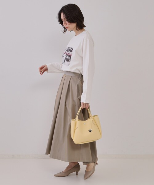 OPAQUE.CLIP(オペークドットクリップ)の「◆フォトプリントロングTシャツ【洗濯機洗い可】(Tシャツ/カットソー・レディース・チャコール/ホワイト系3/ホワイト系1・00)」の17枚目の写真