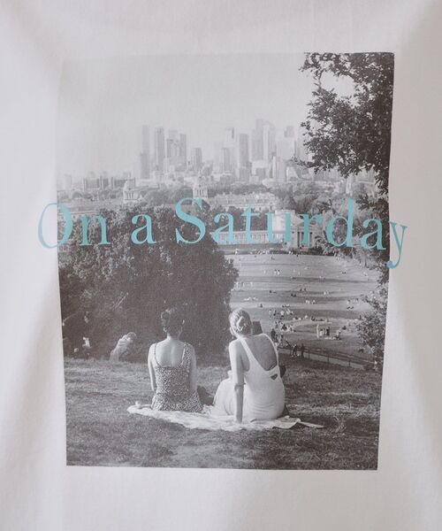 OPAQUE.CLIP(オペークドットクリップ)の「◆フォトプリントロングTシャツ【洗濯機洗い可】(Tシャツ/カットソー・レディース・チャコール/ホワイト系3/ホワイト系1・00)」の4枚目の写真