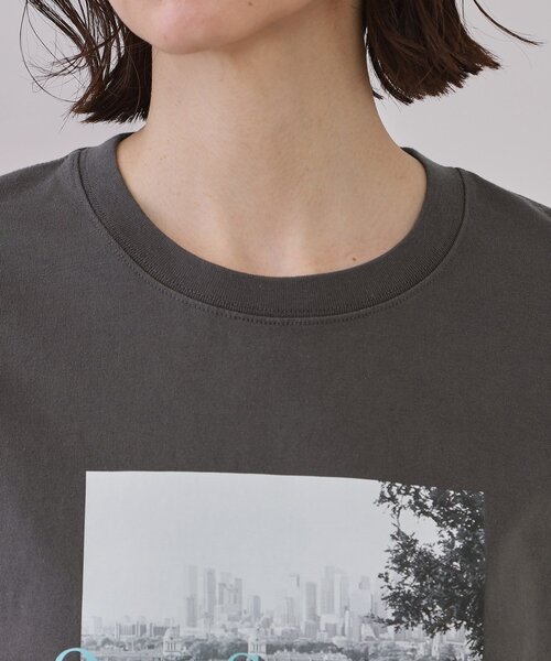 OPAQUE.CLIP(オペークドットクリップ)の「◆フォトプリントロングTシャツ【洗濯機洗い可】(Tシャツ/カットソー・レディース・チャコール/ホワイト系3/ホワイト系1・00)」の12枚目の写真