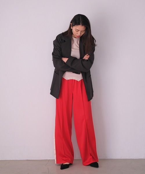 AKTE（アクテ）の「サイドライントラックパンツ（その他パンツ・レディース・ブルー/ブラック/レッド・1/2T/2）」の5枚目の写真