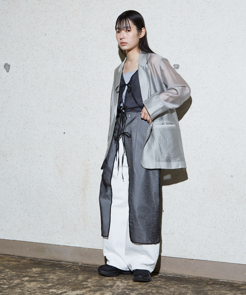 NOMINE（ノミネ）の「【前後着用可】無地 2WAY シアー キャミソール  ワンピース（ワンピース・レディース・エメラルド/アイボリー/ブラック・フリー）」の21枚目の写真