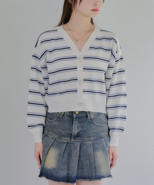 Another Branch olive des olive(アナザーブランチオリーブデオリーブ)の「【春の新作】キラキラリボンカーディガン(ニット/セーター・レディース・アイボリー/その他12/ブルー系その他/ラベンダー/イエロー/ネイビー・FREE)」の22枚目の写真
